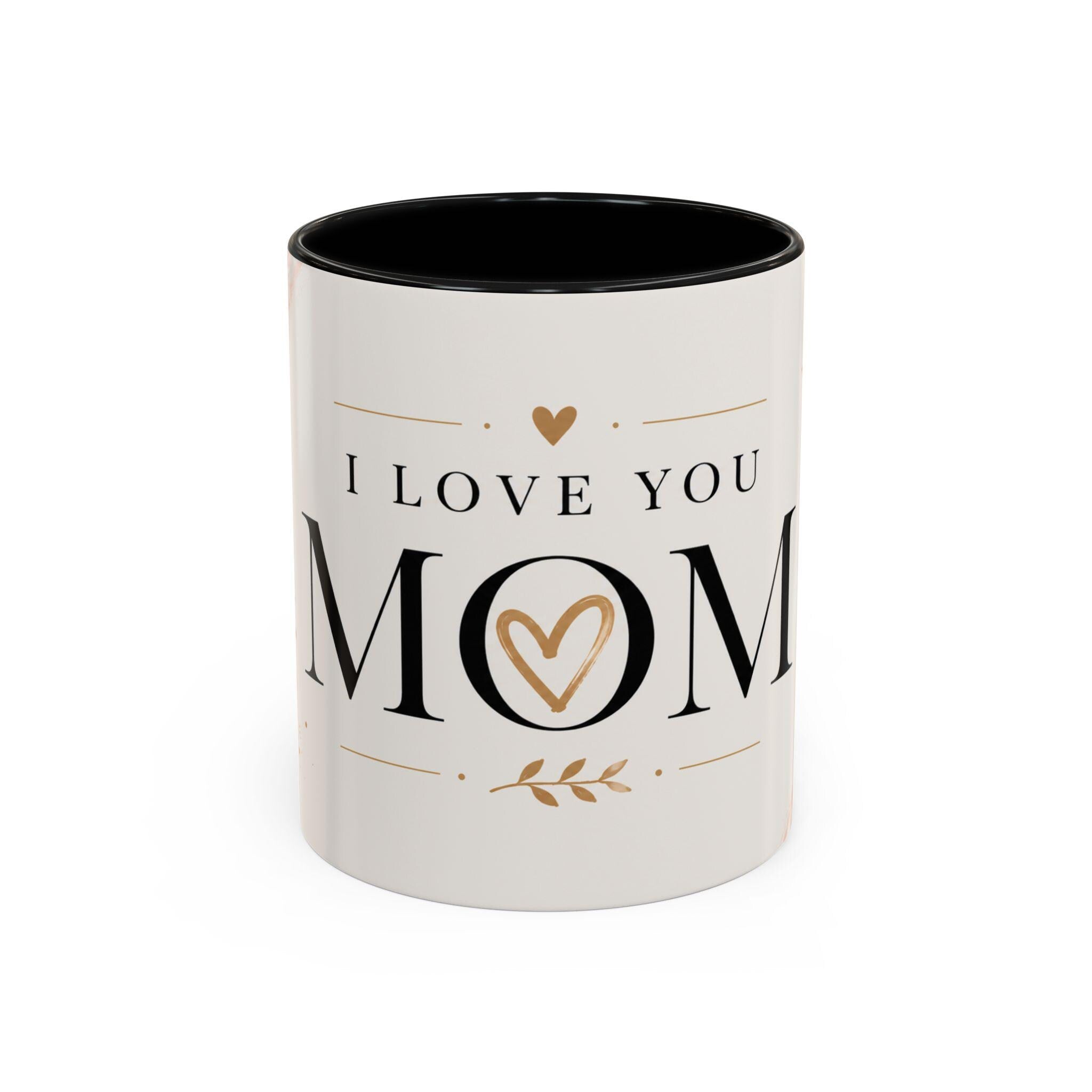 I Love You Mom Mug | Floral Heart Accent Coffee Mug
