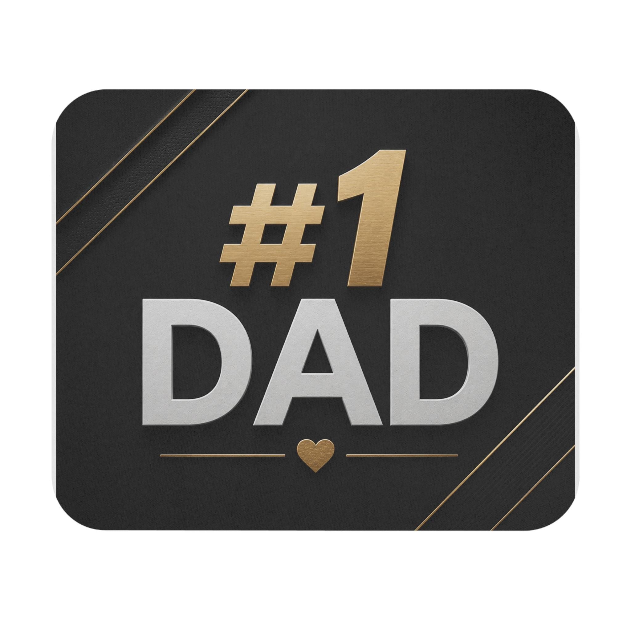 A #1 Dad Mouse Pad | Gold Typography on Black, Father's Day Desk Accessory