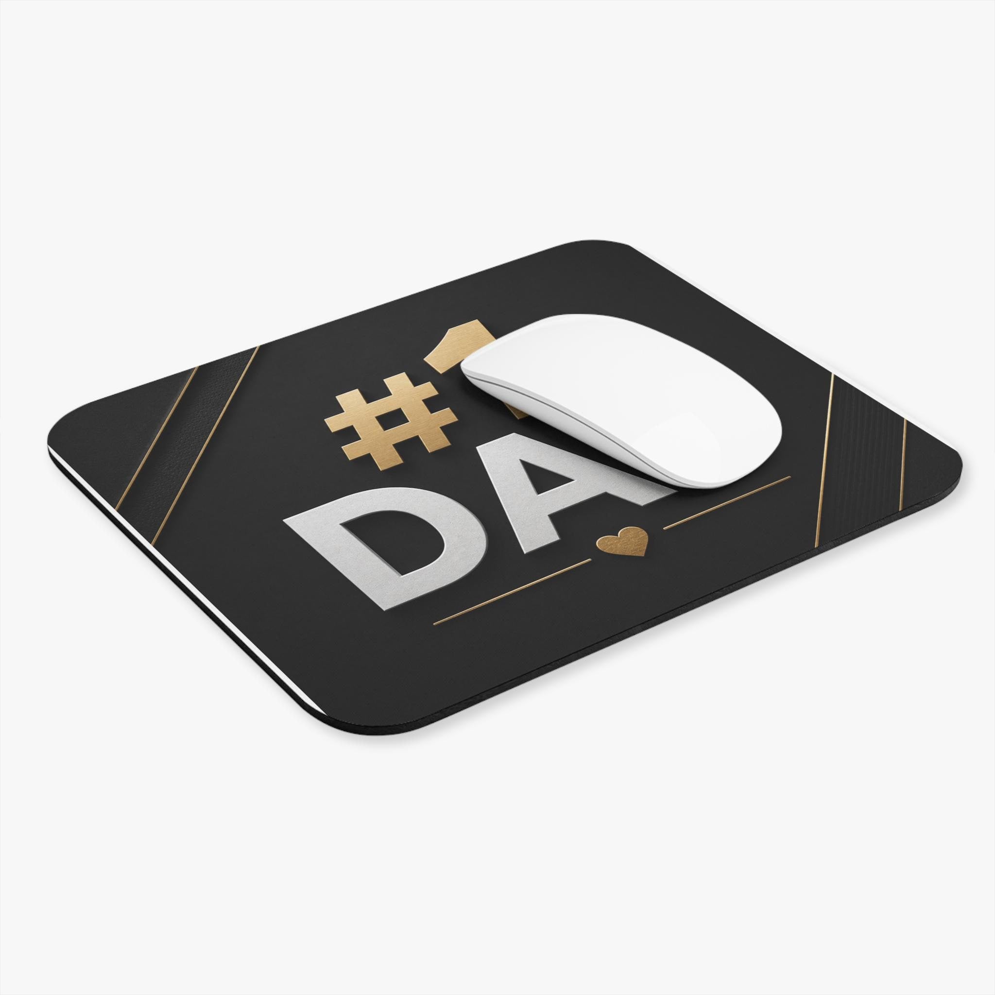 A #1 Dad Mouse Pad | Gold Typography on Black, Father's Day Desk Accessory