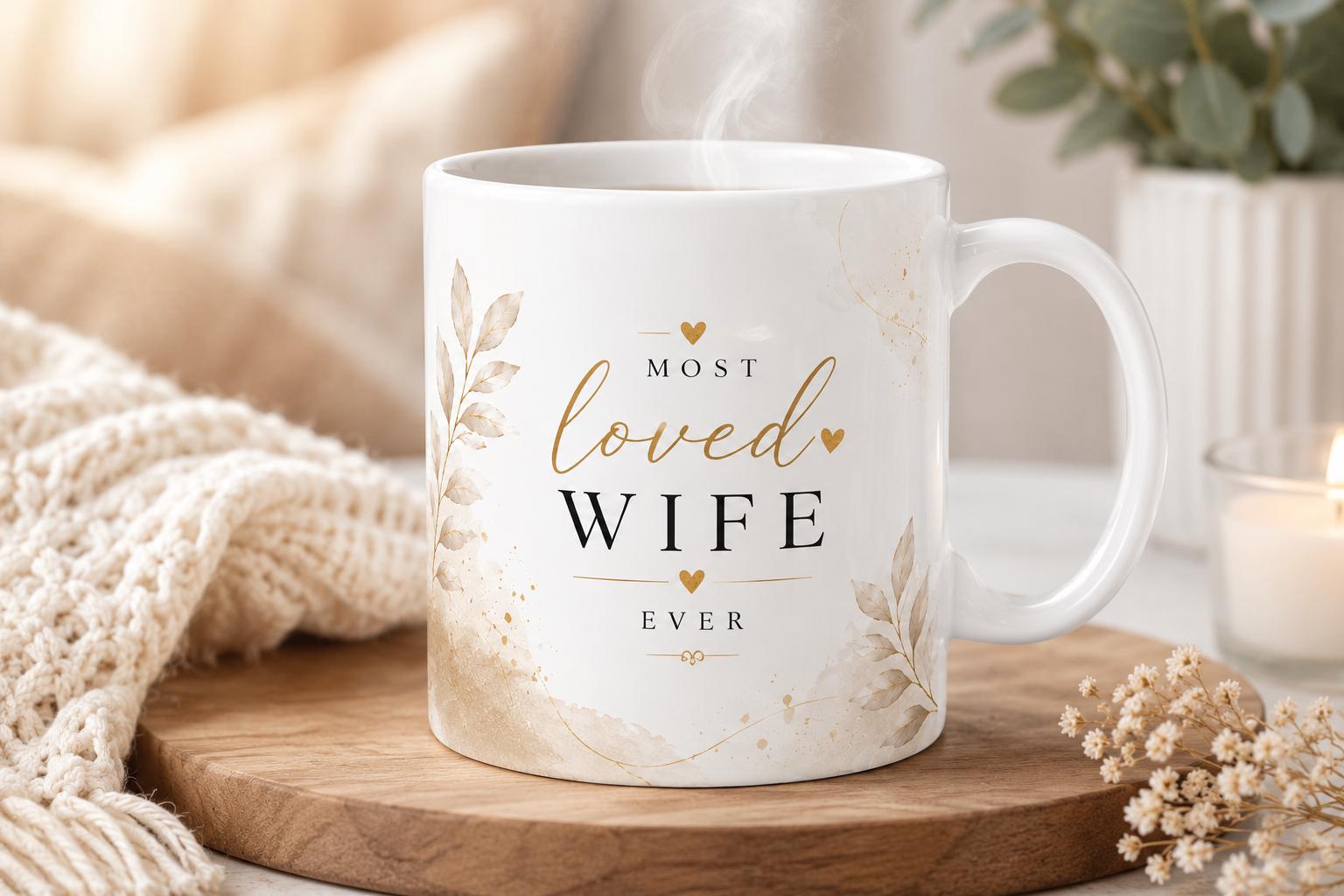 Most Loved Wife Ever Mug | modern design Ceramic Mug