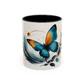 Teal Orange Butterfly Accent Mug | Ceramic Coffee Cup (11/15oz)